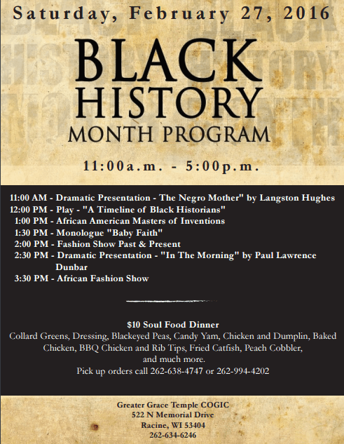 Church black history program ideas